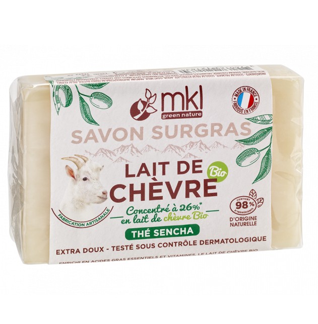 MKL Savon Surgras Lait de Chèvre Bio Parfum Thé Sencha 100g